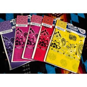 New Lot Of (5) Horizon Group Styled Bandana 22"x22" Cotton NWT